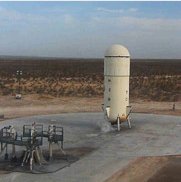 Blue Origin PM2 vehicle on pad in May 2011