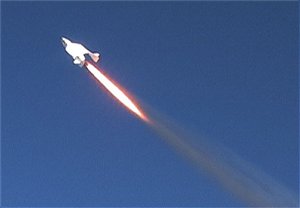 SpaceShipOne heads for space